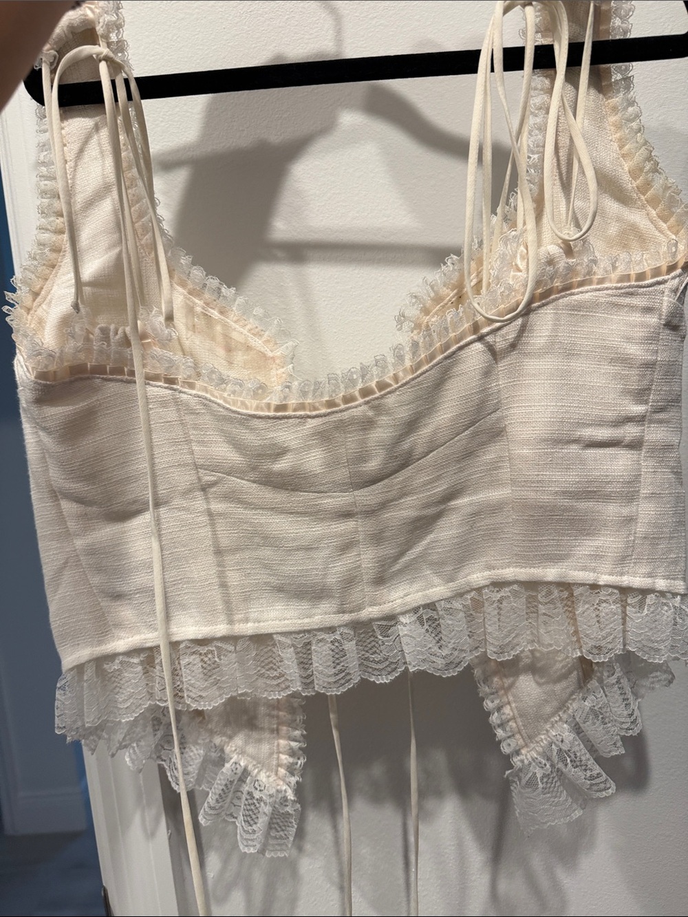 Fait Par Foutch Ivory Lace-Trim Corset Top - Picture 8 of 8